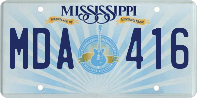 MS license plate MDA416