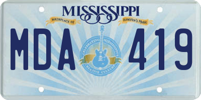 MS license plate MDA419