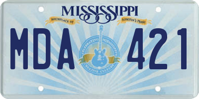 MS license plate MDA421