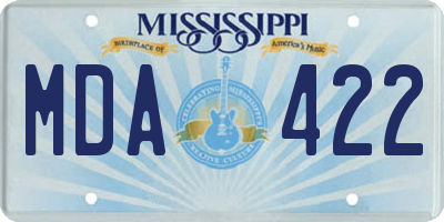 MS license plate MDA422