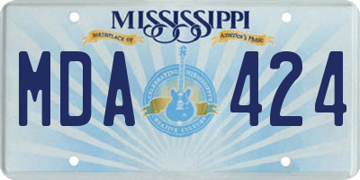 MS license plate MDA424