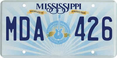 MS license plate MDA426