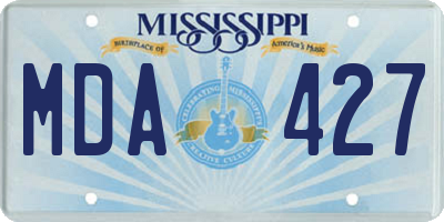 MS license plate MDA427
