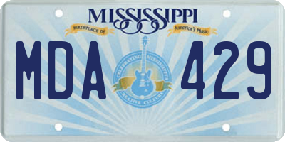 MS license plate MDA429
