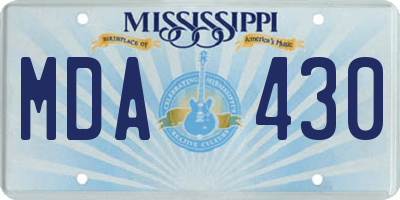 MS license plate MDA430