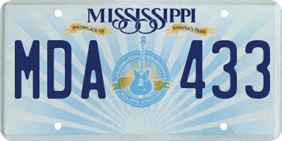 MS license plate MDA433
