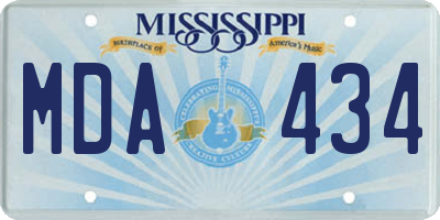 MS license plate MDA434