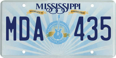 MS license plate MDA435