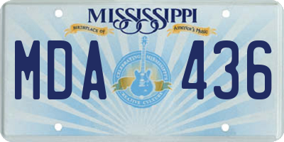 MS license plate MDA436