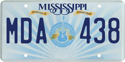 MS license plate MDA438