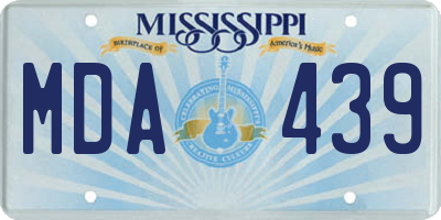 MS license plate MDA439