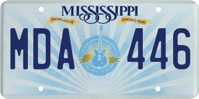 MS license plate MDA446