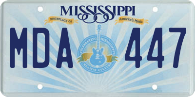 MS license plate MDA447