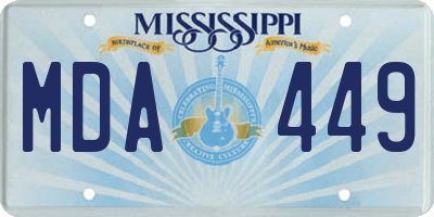 MS license plate MDA449