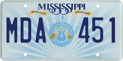 MS license plate MDA451