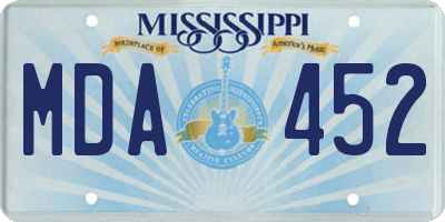 MS license plate MDA452