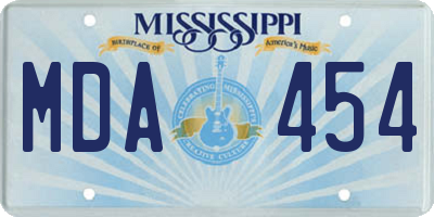 MS license plate MDA454