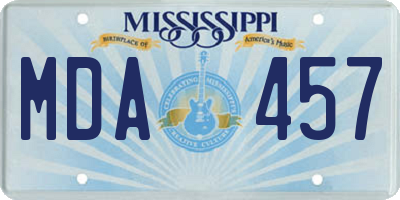 MS license plate MDA457