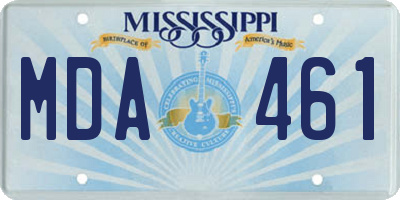 MS license plate MDA461