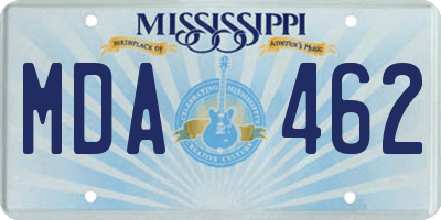 MS license plate MDA462