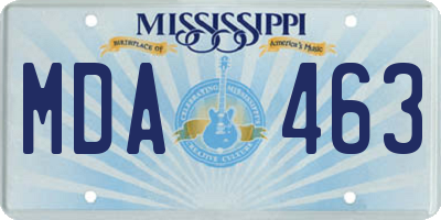 MS license plate MDA463