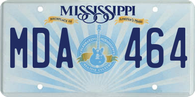 MS license plate MDA464