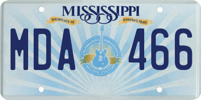 MS license plate MDA466