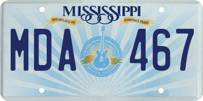 MS license plate MDA467