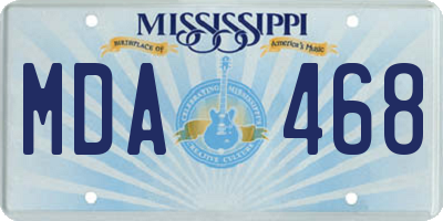 MS license plate MDA468