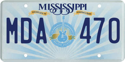 MS license plate MDA470