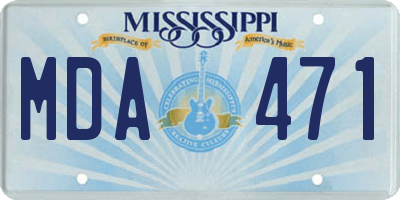 MS license plate MDA471