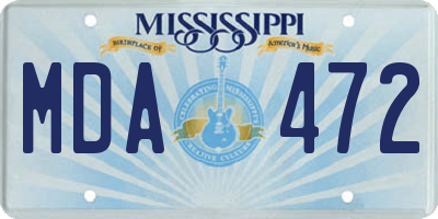 MS license plate MDA472