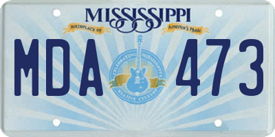 MS license plate MDA473
