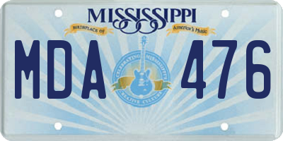 MS license plate MDA476