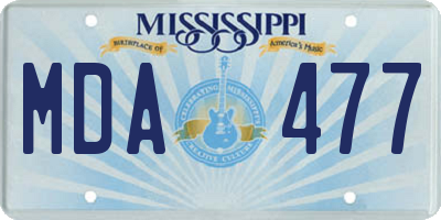 MS license plate MDA477