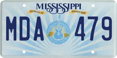 MS license plate MDA479