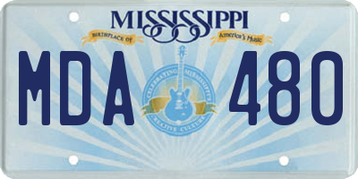 MS license plate MDA480