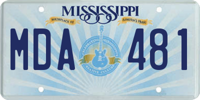 MS license plate MDA481