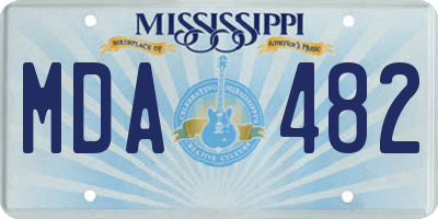 MS license plate MDA482