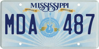MS license plate MDA487
