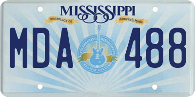 MS license plate MDA488