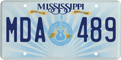 MS license plate MDA489