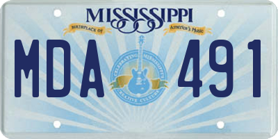 MS license plate MDA491