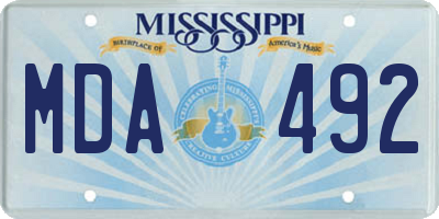 MS license plate MDA492