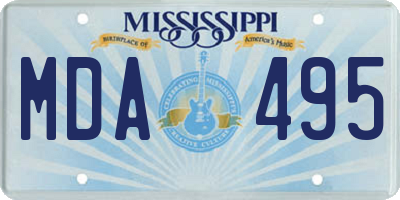 MS license plate MDA495