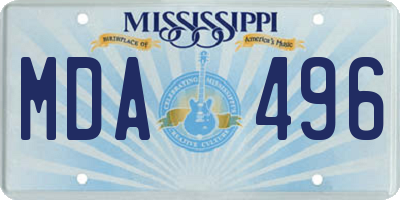 MS license plate MDA496