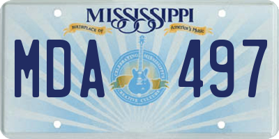 MS license plate MDA497