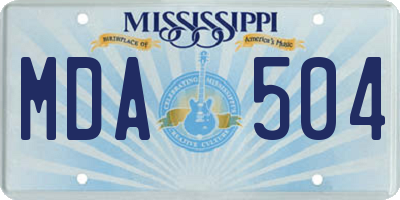 MS license plate MDA504
