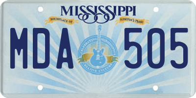 MS license plate MDA505