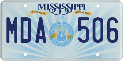 MS license plate MDA506